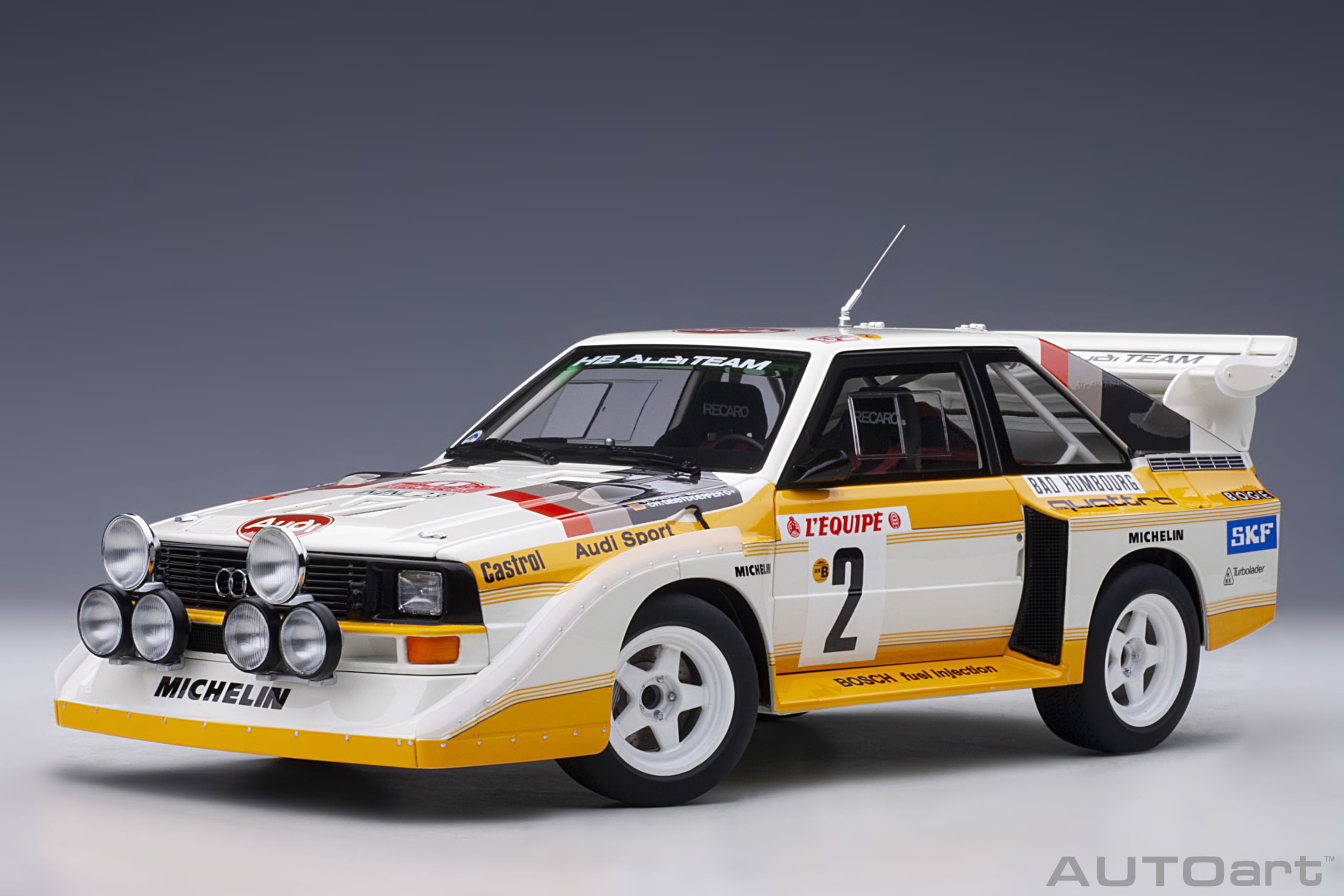 1:18 Ixo Audi Sport Quattro S1 #4 RAC Rally Röhrl/Short 1985 HB