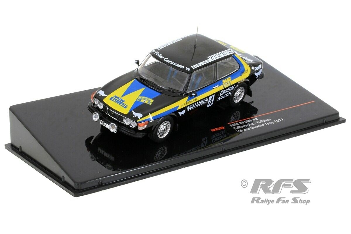IXO SAAB 99 EMS #1 P.Eklund B.Cederberg Swedish Rally 1977 RAC298 Diecast 1:43