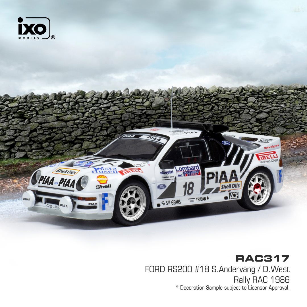 IXO 1:43 RAC315 1986 Ford RS 200 Lombard RAC Rallye S.Blomqvist #2 NEU! 