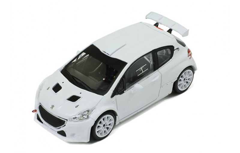 Peugeot 208 R2 Plain Body Version including 4 spare wheels 2013 White IXO  MDCS021 - Miniatures Autos Motos