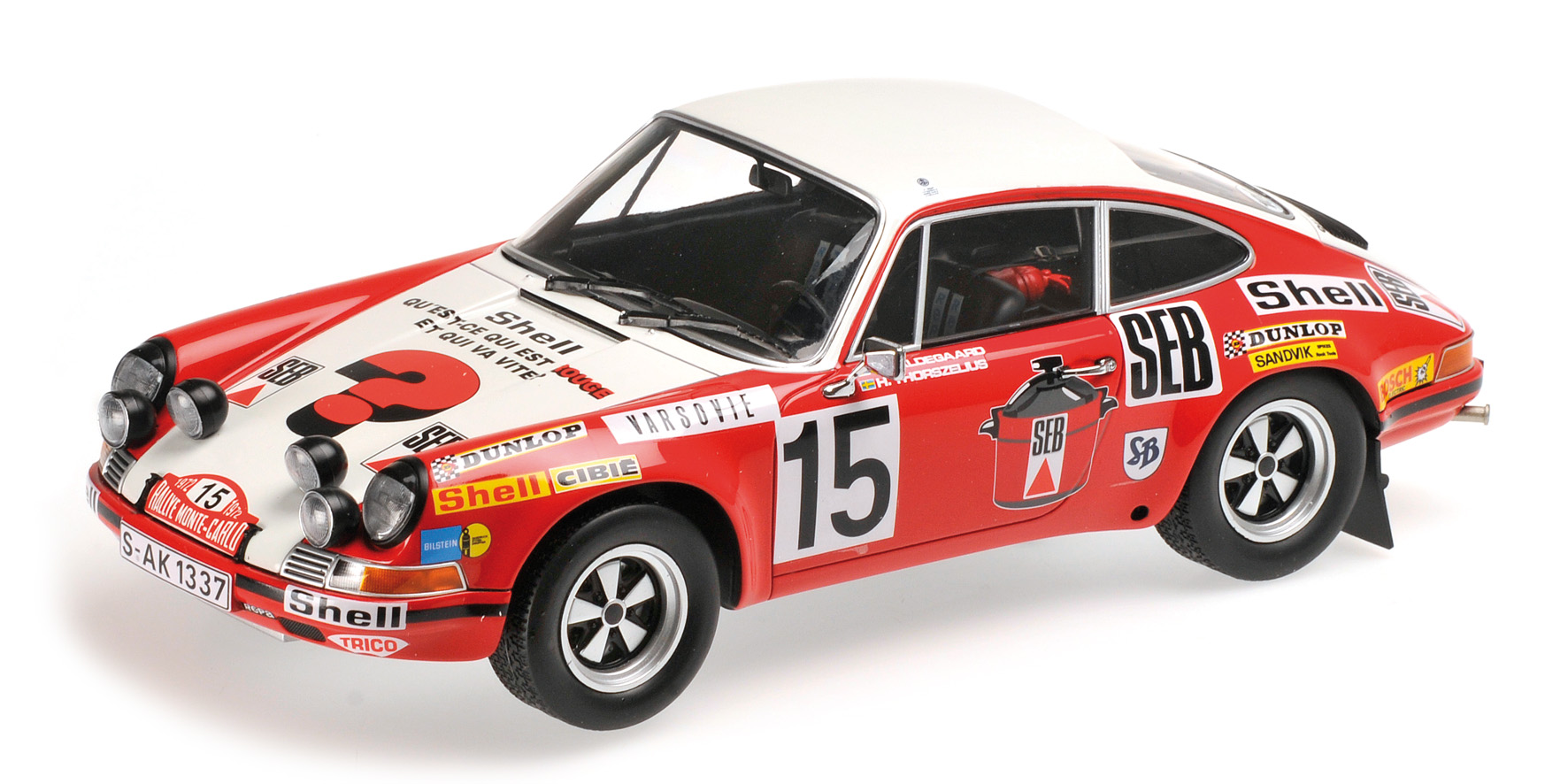 Amazon | S.M 1/43 Porsche ミニカー911S NO4 モンテカルロ 1972