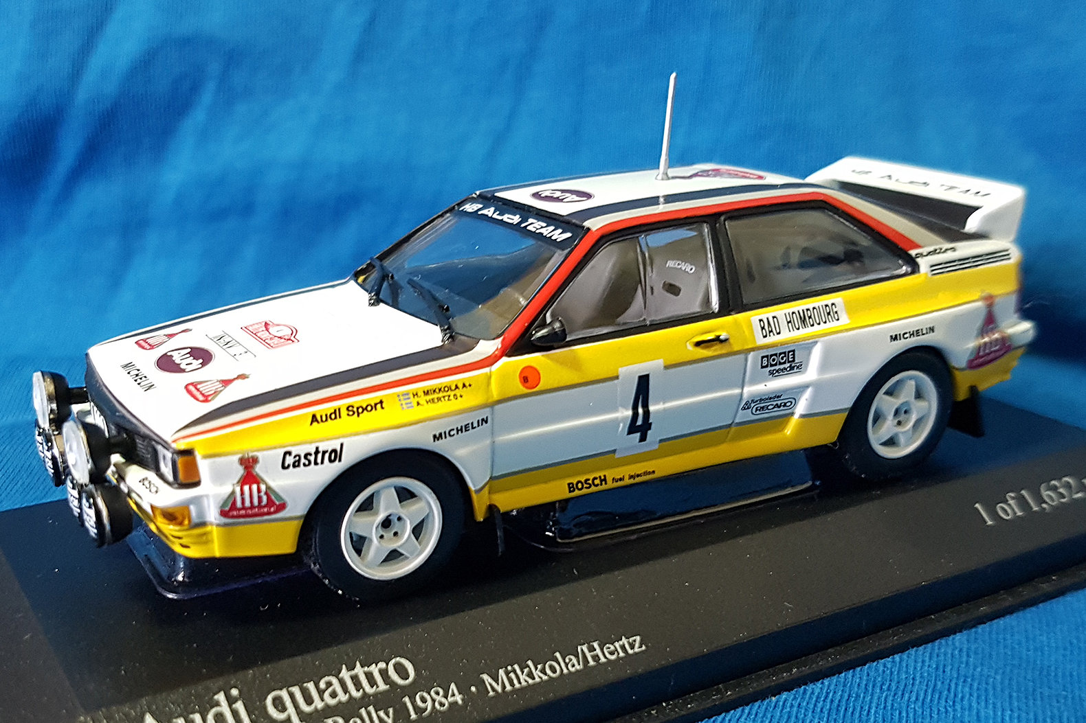 Blomqvist Die cast 1/43 Modellino Auto Audi Quattro A2 Rally Monte Carlo 1984 S 
